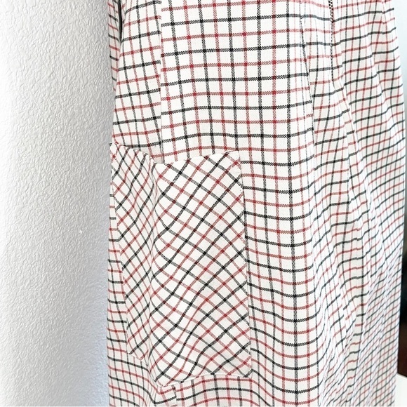 NWT Band of Outsiders Woman Ivory and Multi Color Checker Pattern Dress S - Picture 6 of 16